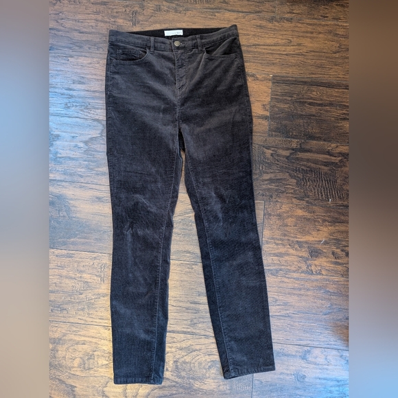 Set of Two Loft Skinny Tapered Leg Corduroy Pants; Brown and Olive - Sz. 28 - Picture 2 of 15